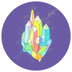Rainbow Quartz Crystal On Purple Sticker