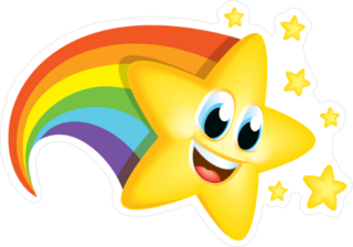 Rainbow Shooting Star Sticker