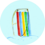 Rainbow Sled In The Snow Illustration Sticker