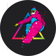 Rainbow Snowboarder Triangle Sticker