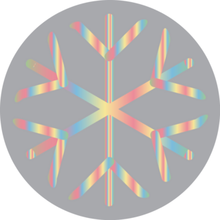 Rainbow Snowflake Icon Sticker