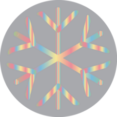 Rainbow Snowflake Icon Sticker
