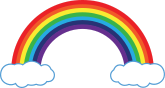 Rainbow Sticker With Clouds