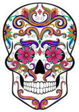 Rainbow Sugar Skull Sticker