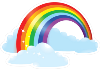 Rainbow Surrounded By Clouds Sticker