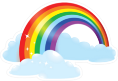 Rainbow Surrounded By Clouds Sticker