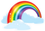 Rainbow Surrounded By Clouds Sticker