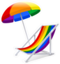 Rainbow Umbrella And Chair Sticker