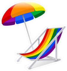 Rainbow Umbrella And Chair Sticker