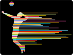 Rainbow Volleyball Player Sticker