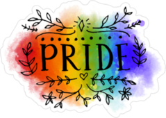Rainbow Watercolor Pride Design Sticker