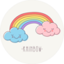 Rainbow With Cute Pink And Blue Clouds Sticker