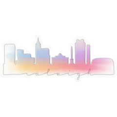 Raleigh, North Carolina Skyline Watercolor Sticker