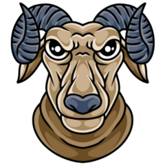 Ram Face Sticker