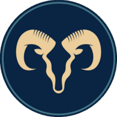 Ram Head Circle Sticker