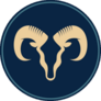 Ram Head Circle Sticker