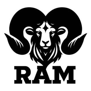 Ram Lettering Logo Sticker