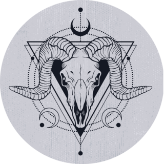 Ram Skull Outline Sticker