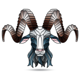 Ram Stained Glass Sticker