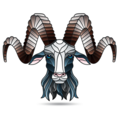 Ram Stained Glass Sticker