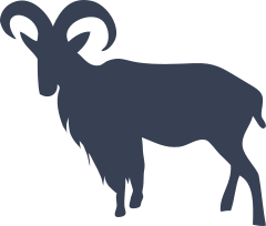 Ram With Long Hair Facing Left Sticker