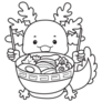 Ramen Outline Axolotl Sticker