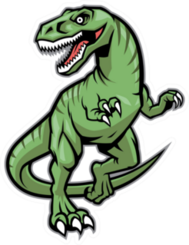Raptor Dinosaur Mascot Sticker