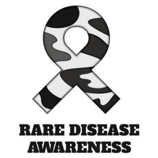 Rare Disease Awareness Ribbon Lettering Sticker