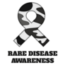 Rare Disease Awareness Ribbon Lettering Sticker