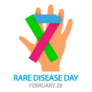 Rare Disease Day Hand With Ribbon Sticker