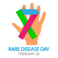 Rare Disease Day Hand With Ribbon Sticker