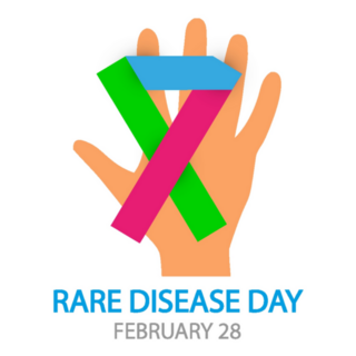 Rare Disease Day Hand With Ribbon Sticker