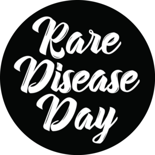 Rare Disease Day Lettering On Black Sticker