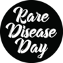 Rare Disease Day Lettering On Black Sticker