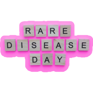 Rare Disease Day Letters On Pink Sticker