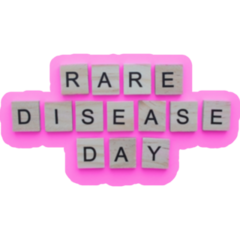 Rare Disease Day Letters On Pink Sticker