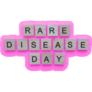 Rare Disease Day Letters On Pink Sticker