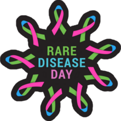 Rare Disease Day On Black Sticker