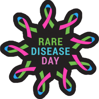 Rare Disease Day On Black Sticker