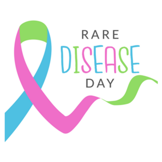 Rare Disease Day Ribbon Lettering Sticker