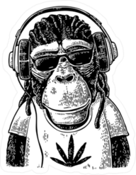 Rasta Monkey In Headphones Sticker