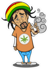 Rastafarian Smoking Cannabis Sticker