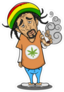 Rastafarian Smoking Cannabis Sticker