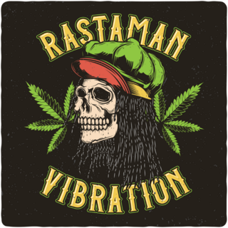 Rastaman Vibration Skull Sticker