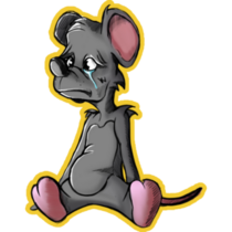 Rat Sad On Yellow Background Sticker