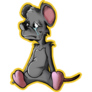 Rat Sad On Yellow Background Sticker