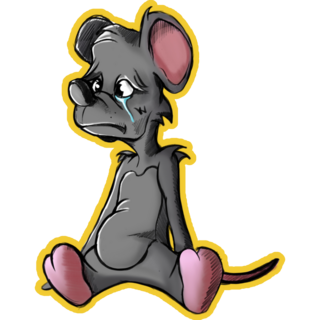 Rat Sad On Yellow Background Sticker