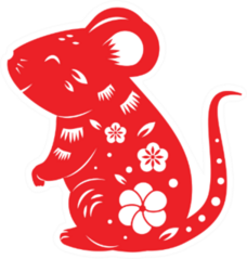 Rat Symbol For Chinese New Year 2020 In Oriental Style Sticker