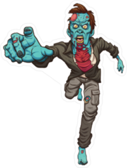 Reaching Running Zombie Sticker