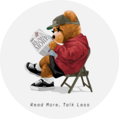 Read More, Talk Less Bear Reading Sticker
